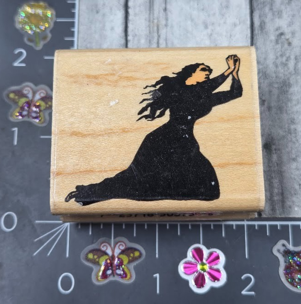 Inkadinkado Woman Kneeling Pleading Praying 375 Rubber Stamp Wood #Q35